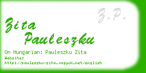 zita pauleszku business card